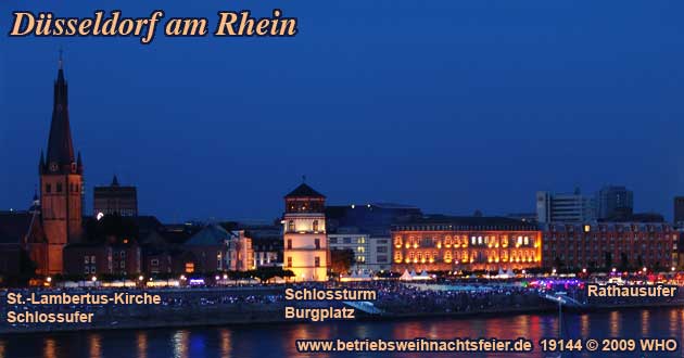 Weihnachtsfeier D�sseldorf Rhein, Betriebsweihnachtsfeier Schifffahrt ab Rheinterrasse.